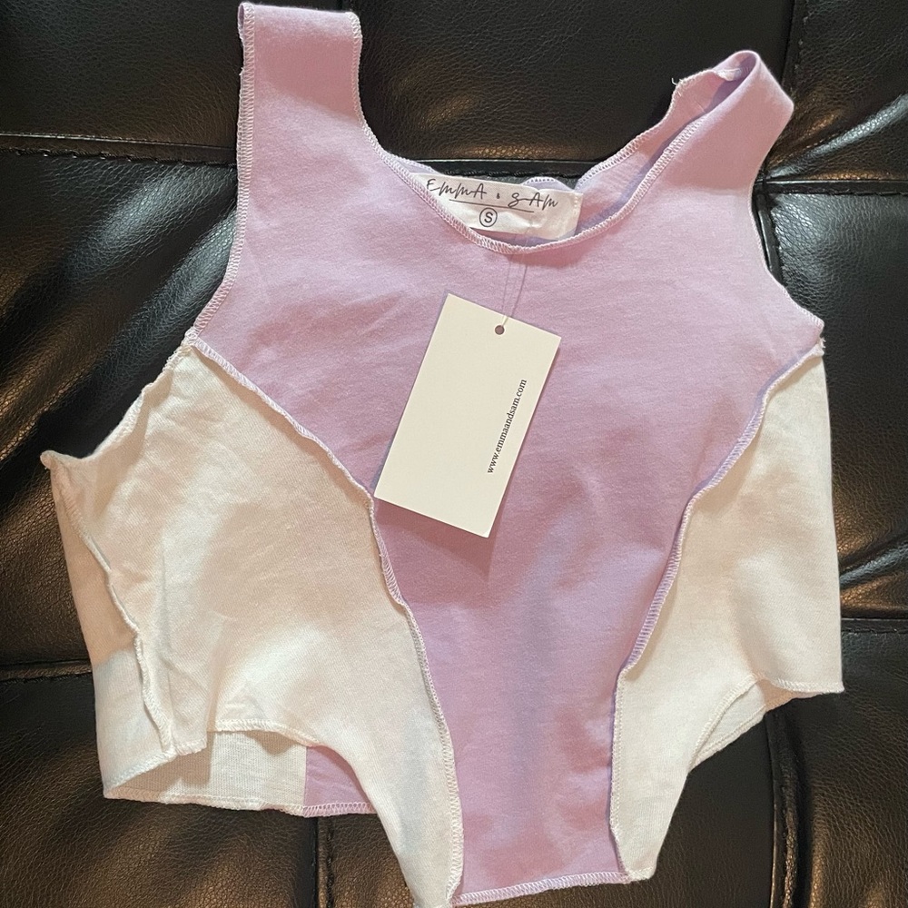 Tank Top Shirt White Purple
